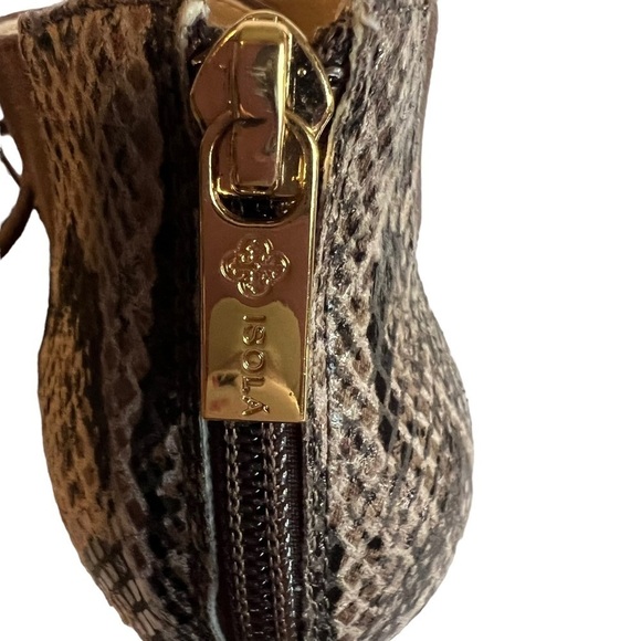 Trendy Snakeskin Isola Brea Suede Lace & Zip Heels Awesome For Any Season - Picture 8 of 10